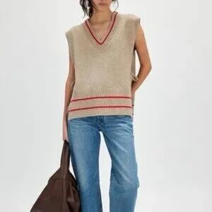 Free People All Star Knit Poncho Sweater Vest Side Tie Boho OS